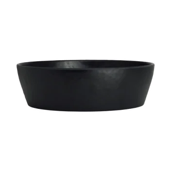 Creations Melamine Round Bowl Black 7 in x 2 in (16 1/2 oz) Cali - Set of 12