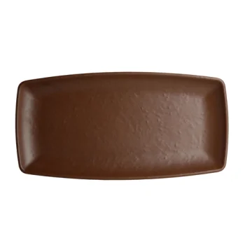 Creations Melamine Rectangular Plate Redwood 13 in x 6 1/2 in x 1 3/8 in Cali - Set of 12