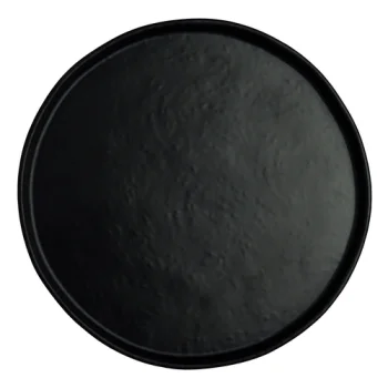 Creations Melamine Round Plate Black 10 3/4 in x 3/4 in Cali - Set of 12