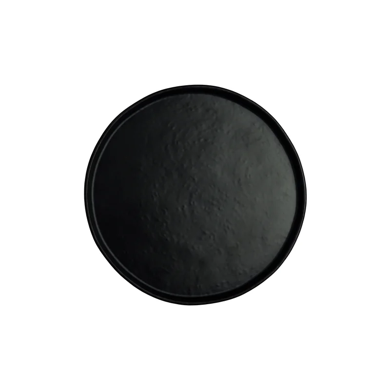 Creations Melamine Round Plate Black 10 3/4 in x 3/4 in Cali - Set of 12