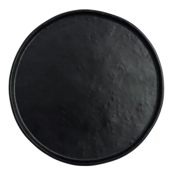 Creations Melamine Round Plate Black 8 1/4 in x 3/4 in Cali - Set of 12