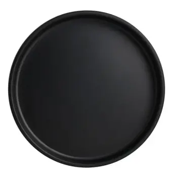Creations Melamine Stack Plate Black 6 1/4 in x 7/8 in Cali - Set of 6