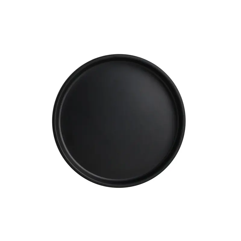 Creations Melamine Stack Plate Black 6 1/4 in x 7/8 in Cali - Set of 6