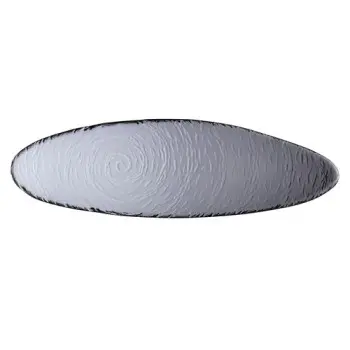 Creations Glass Oval Platter 15 3/4 in x 4 3/4 in x 7/8 in Scape Smoked - Set of 6