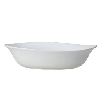 Creations Melamine Bowl Oval Large 15 3/4 in x 9 1/2 in x 4 in Scape (2 1/2 qt) White