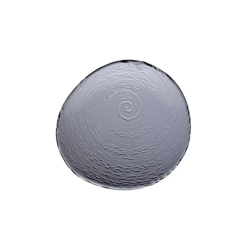 Creations Glass Round Platter 10 1/8 in x 9 5/8 in x 1 1/8 in Scape Smoked - Set of 12