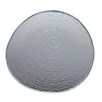 Creations Glass Round Platter 10 1/8 in x 9 5/8 in x 1 1/8 in Scape Clear - Set of 12