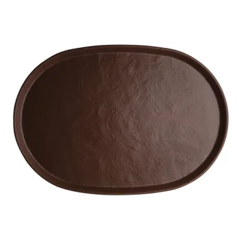 Creations Melamine Oval Tray Redwood 17 in x 11 3/4 in x 1 in Cali - Set of 12