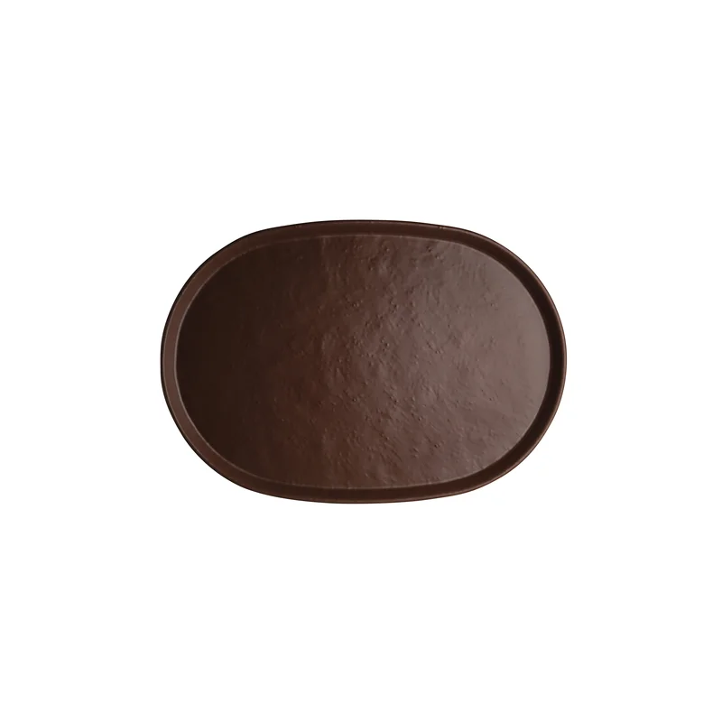 Creations Melamine Oval Tray Redwood 17 in x 11 3/4 in x 1 in Cali - Set of 12