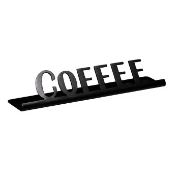 Service Ideas Laser Brushed Coffee Sign Short Black Onyx Finish