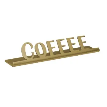 Service Ideas Laser Brushed Coffee Sign Short Vintage Gold Finish