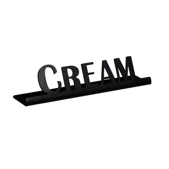 Service Ideas Laser Brushed Cream Sign Short Black Onyx Finish