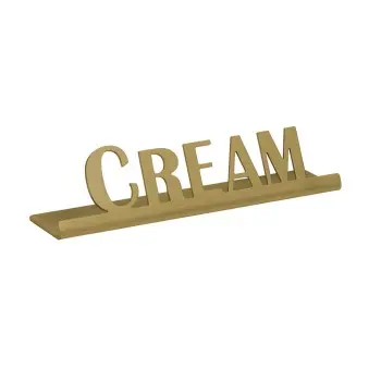Service Ideas Laser Brushed Cream Sign Short Vintage Gold Finish