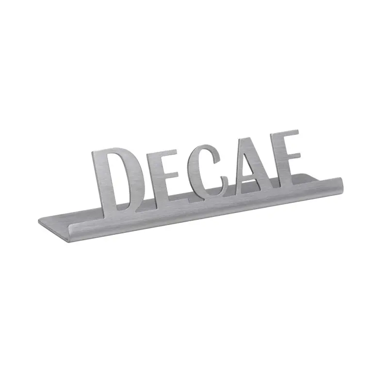 Service Ideas Laser Brushed Decaf Sign Short Standard Finish