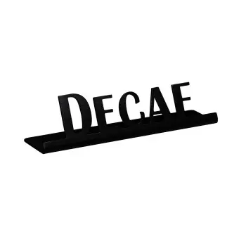 Service Ideas Laser Brushed Decaf Sign Short Black Onyx Finish