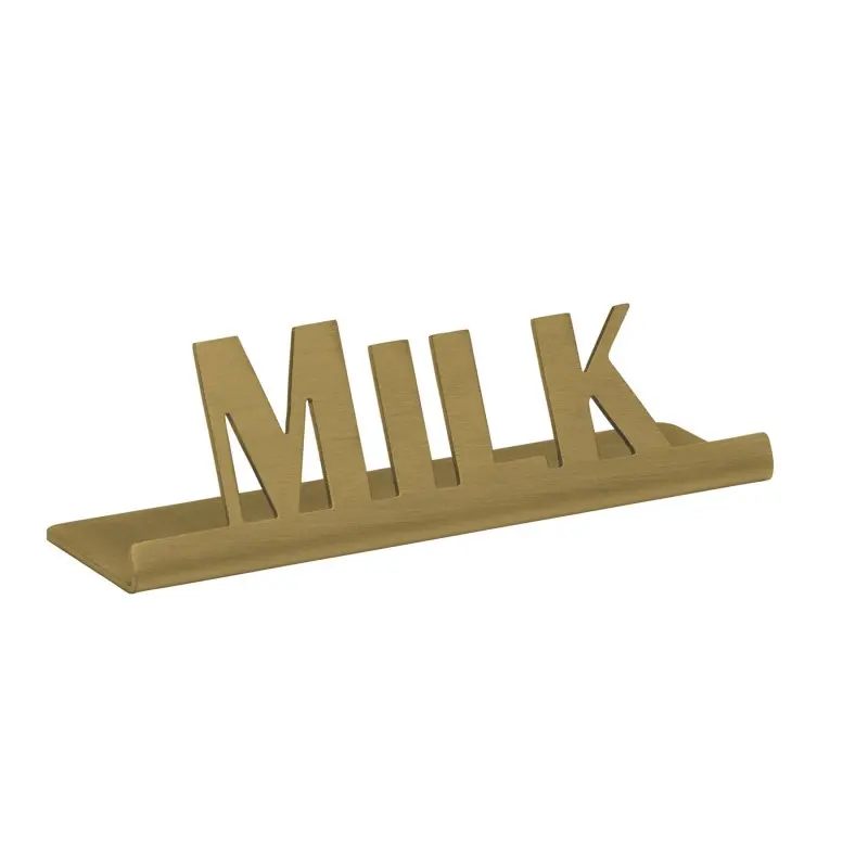 Service Ideas Laser Brushed Milk Sign Short Vintage Gold Finish Service Ideas Laser Brushed Milk Sign Short Vintage Gold Finish