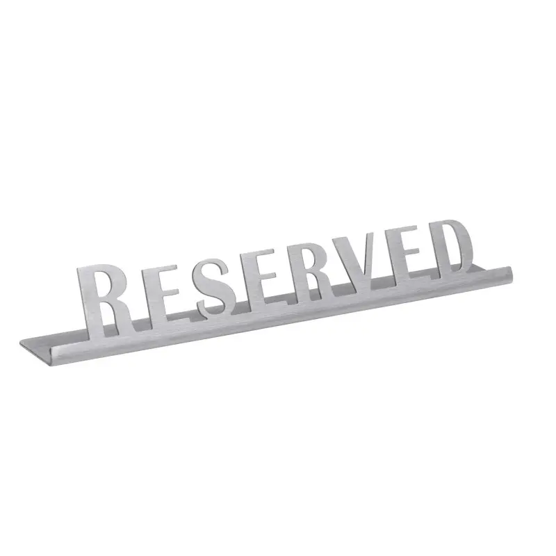 Service Ideas Laser Brushed Reserved Sign Short Standard Finish