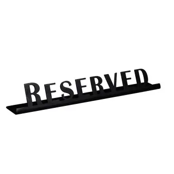 Service Ideas Laser Brushed Reserved Sign Short Black Onyx Finish