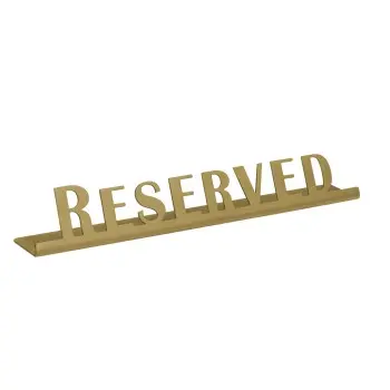 Service Ideas Laser Brushed Reserved Sign Short Vintage Gold Finish