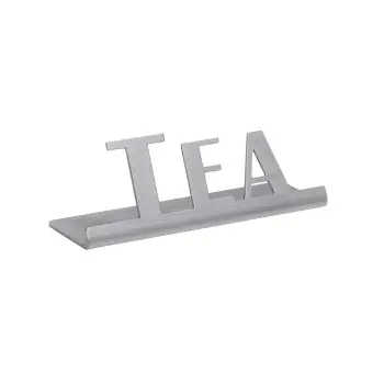 Service Ideas Laser Brushed Tea Sign Short Standard Finish