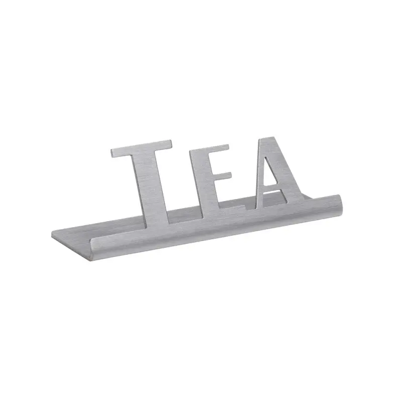 Service Ideas Laser Brushed Tea Sign Short Standard Finish