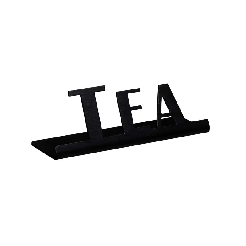 Service Ideas Laser Brushed Tea Sign Short Black Onyx Finish Service Ideas Laser Brushed Tea Sign Short Black Onyx Finish