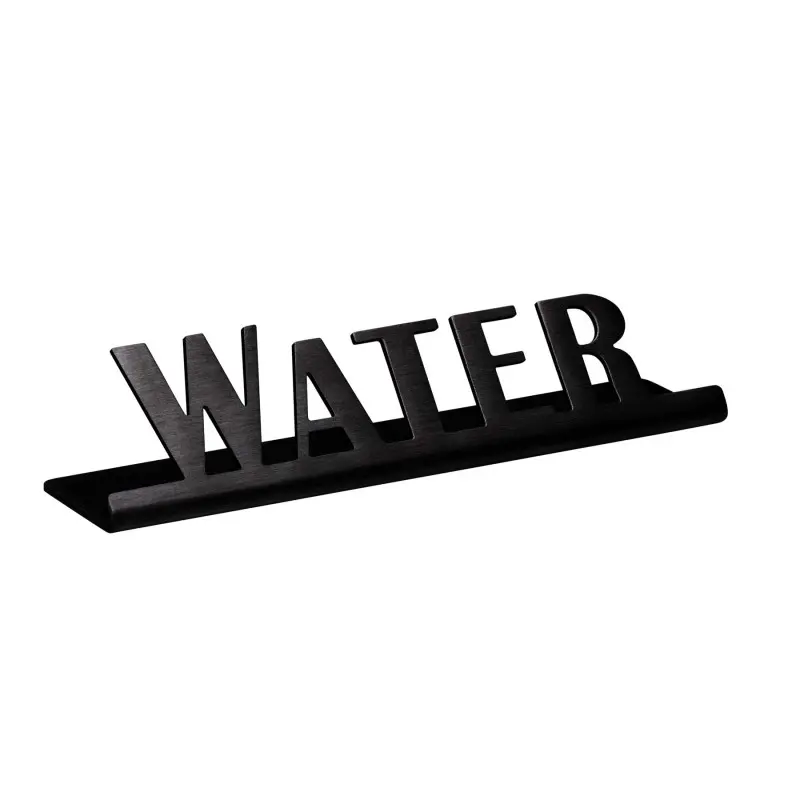 Service Ideas Laser Brushed Water Sign Short Black Onyx Finish Service Ideas Laser Brushed Water Sign Short Black Onyx Finish