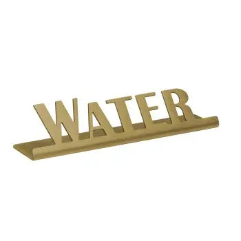 Service Ideas Laser Brushed Water Sign Short Vintage Gold Finish