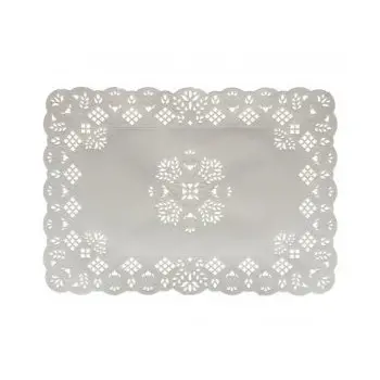 Rectangular Dulce White Greaseproof Paper Lace Doilie - 20 x 30cm - Pack of 250