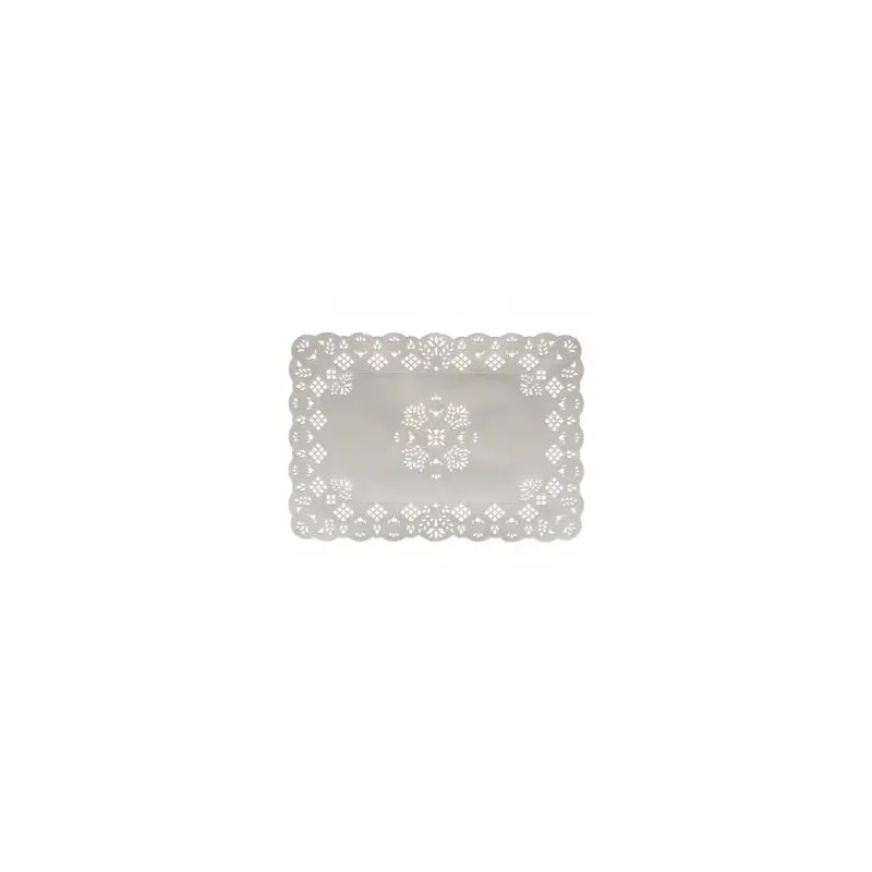 Rectangular Dulce White Greaseproof Paper Lace Doilie - 25 x 35cm - Pack of 250