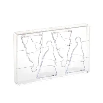Professional Polycarbonate Santa Gnome Chocolate Mold - ø 70 mm x h 120 mm - 4 Cavity - 55gr