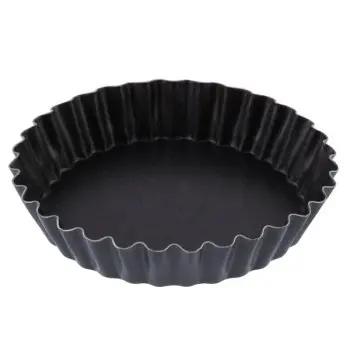 Matfer Bourgeat Exopan Steel Fluted Tartlet Molds - 3 3/8'' Diam - Pack of 12