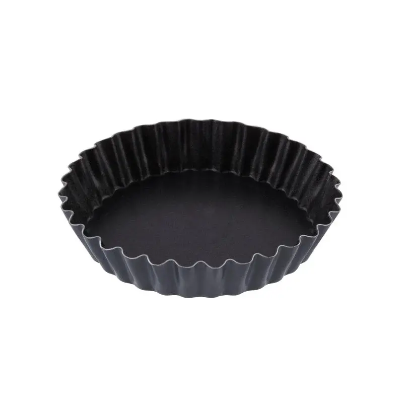 Matfer Bourgeat Exopan Steel Fluted Tartlet Molds - 3 3/8'' Diam - Pack of 12