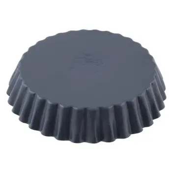 Matfer Bourgeat Exopan Steel Fluted Tartlet Molds - 3 3/8'' Diam - Pack of 12