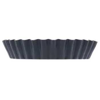 Matfer Bourgeat Exopan Steel Fluted Tartlet Molds - 3 3/8'' Diam - Pack of 12