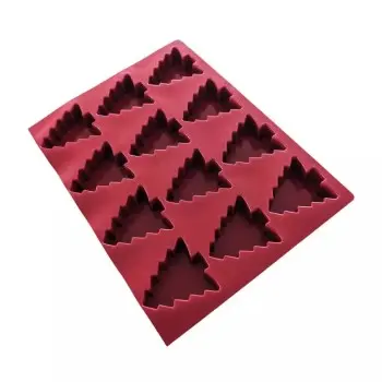 SILMAE Professional Silicone Pastry Mold - Christmas Trees - 88 mm x 76 mm x 30 mm – 90 ml - 12 cavity