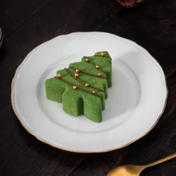 SILMAE Professional Silicone Pastry Mold - Christmas Trees - 88 mm x 76 mm x 30 mm – 90 ml - 12 cavity