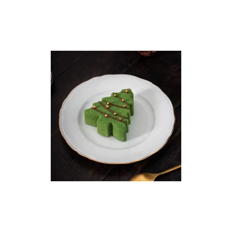 SILMAE Professional Silicone Pastry Mold - Christmas Trees - 88 mm x 76 mm x 30 mm – 90 ml - 12 cavity SILMAE Professional Silicone Pastry Mold - Christmas Trees - 88 mm x 76 mm x 30 mm – 90 ml - 12 cavity