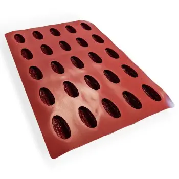 SILMAE Professional Silicone Pastry Mold - Cocoa Pod - 94 mm x 46 mm x 36 mm – 76 ml - 25 cavity