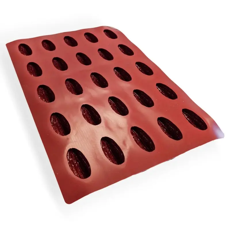 SILMAE Professional Silicone Pastry Mold - Cocoa Pod - 94 mm x 46 mm x 36 mm – 76 ml - 25 cavity