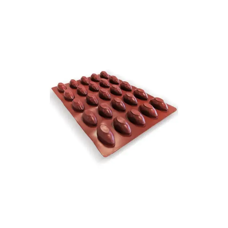 SILMAE Professional Silicone Pastry Mold - Cocoa Pod - 94 mm x 46 mm x 36 mm – 76 ml - 25 cavity
