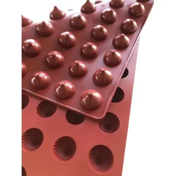 SILMAE Professional Silicone Pastry Mold - Mini Half Sphere Swirled Dome - Ø 32 mm x 20 mm – 8 ml - 96 cavity
