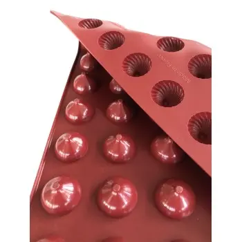 SILMAE Professional Silicone Pastry Mold - Mini Half Sphere Swirled Dome - Ø 32 mm x 20 mm – 8 ml - 96 cavity