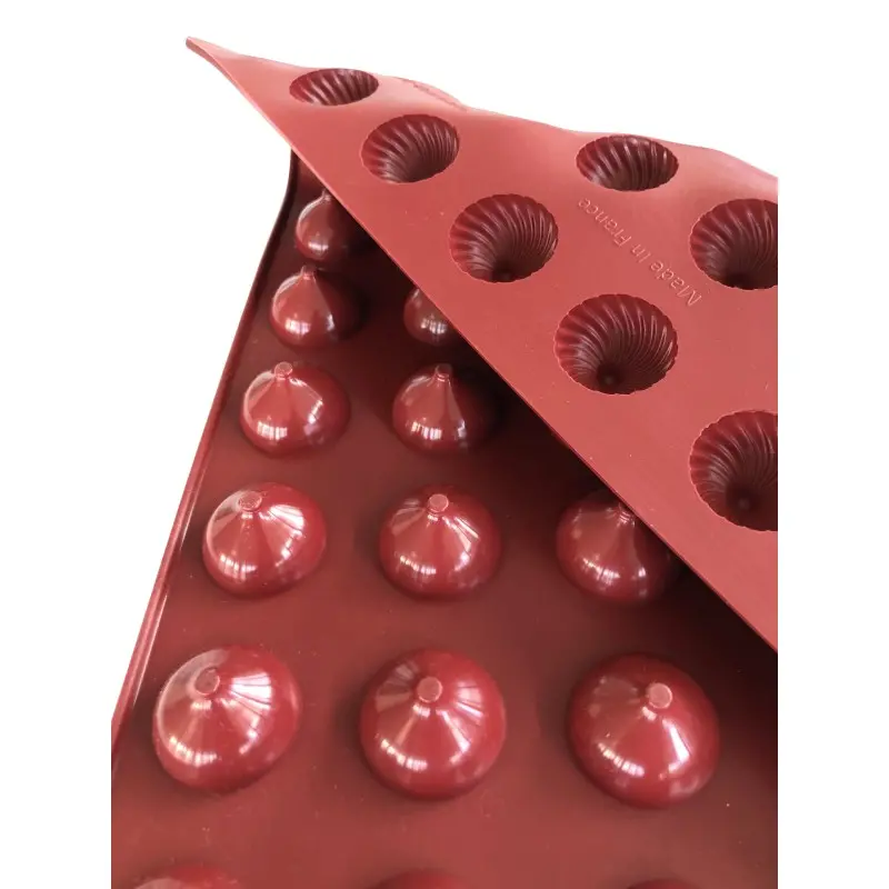 SILMAE Professional Silicone Pastry Mold - Mini Half Sphere Swirled Dome - Ø 32 mm x 20 mm – 8 ml - 96 cavity