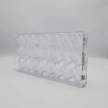 Polycarbonate Banana Leaf Block Chocolate Mold by Nora Chokladskola - 34mm x 18mm x h 15mm - 11gr - 24 cavity