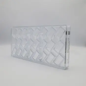 Polycarbonate Banana Leaf Block Chocolate Mold by Nora Chokladskola - 34mm x 18mm x h 15mm - 11gr - 24 cavity