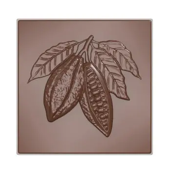 Polycarbonate Cocoa Bean Caraque Napolitain Chocolate Mold - 30mm x 30mm x h 5mm - 5gr - 21 cavity
