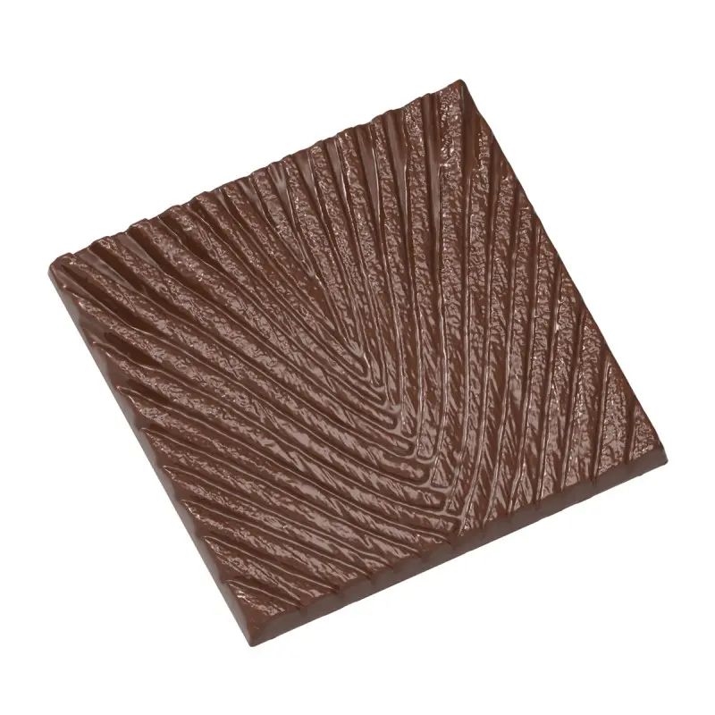 Polycarbonate Traveller's Tree Chocolate Tablet Mold - 100mm x 100mm x h 9mm - 81.5gr - 2 cavity