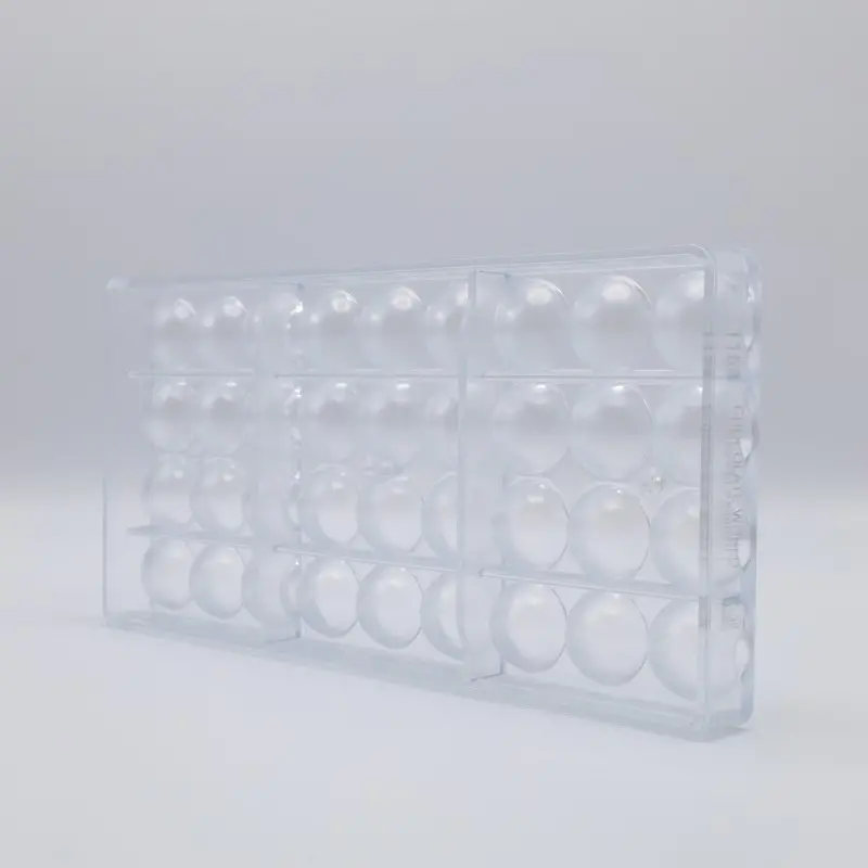 Polycarbonate Hemisphere Half Sphere Chocolate Mold Ø 25mm - 25 x 25 x 12.5 mm - 4gr - 4x9 Cavity Polycarbonate Hemisphere Half Sphere Chocolate Mold Ø 25mm - 25 x 25 x 12.5 mm - 4gr - 4x9 Cavity