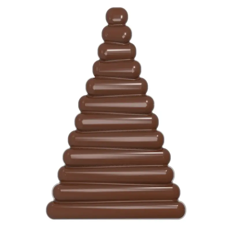 Polycarbonate Christmas Tree Chocolate Tablet Mold - 174mm x 114mm x h 12mm - 120gr - 2 cavity